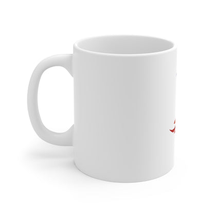 Patriotic American Flag Crescent Moon Mug - 11oz USA Stars & Stripes Coffee Cup
