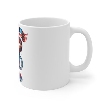 Patriotic Donut Milkshake Coffee Mug – 4th of July Dessert Mug – Red White Blue Sweet Treat Cup – Americana Candy Mug – Festive Gift Mug 4th of July Dessert Mug — Patriotic Red White & Blue Ice Cream...