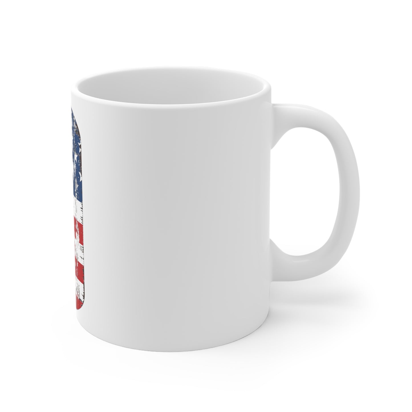 Distressed American Flag Number 0 Coffee Mug – Vintage Patriotic Number Mug – Rustic USA Stars & Stripes Cup – Americana Gift Mug 11oz