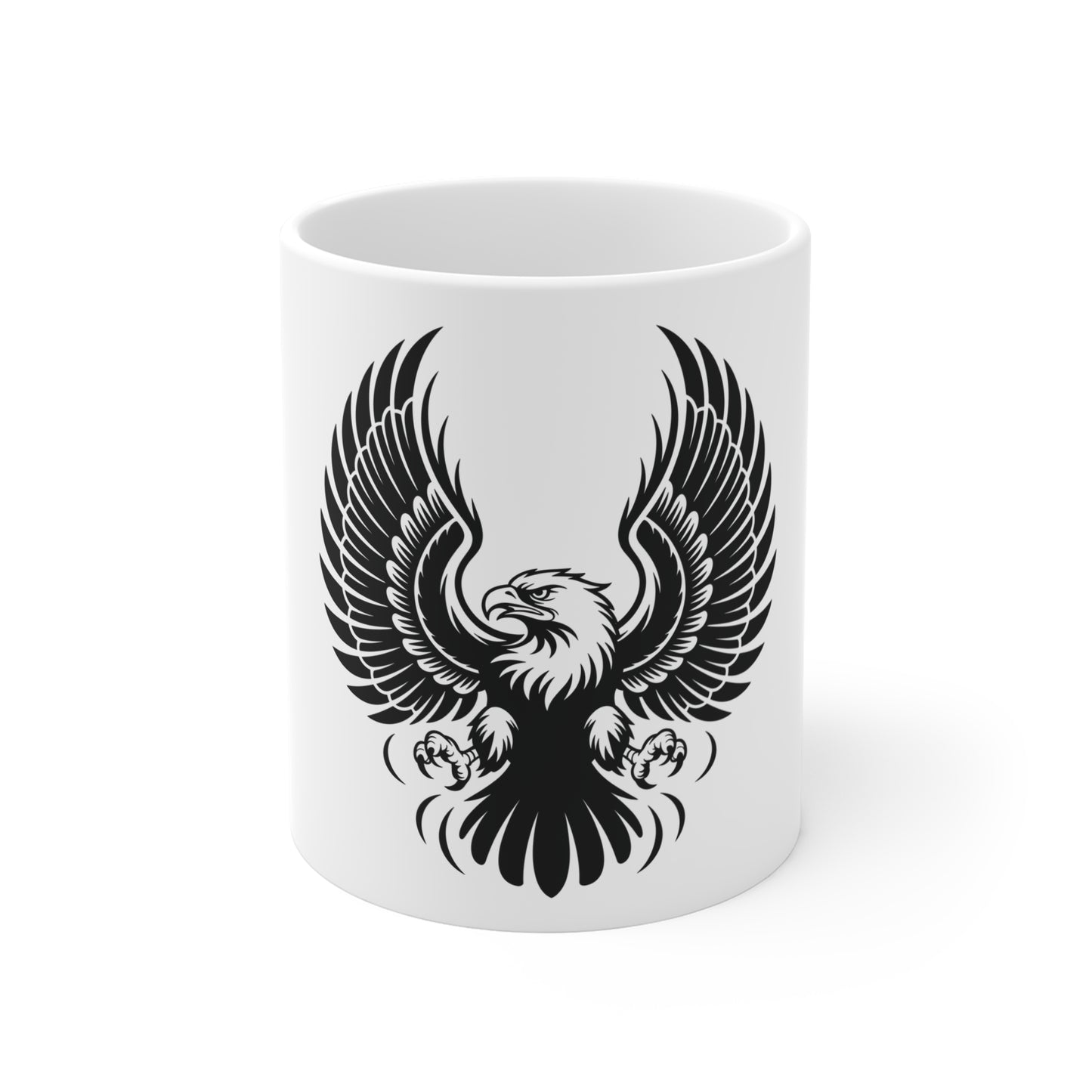 Black Eagle Silhouette Coffee Mug – Patriotic American Eagle Mug – Minimalist USA Eagle Cup – Bold Freedom Mug Mug 11oz