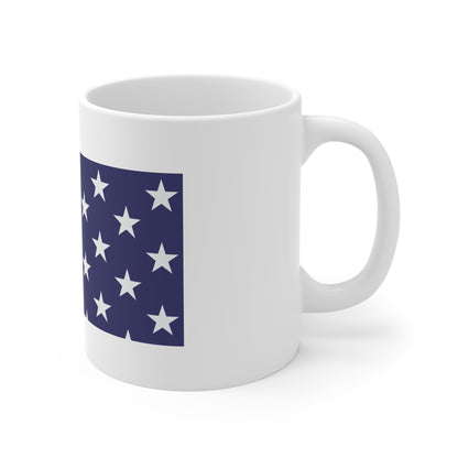 Modern American Flag Coffee Mug – Vertical Stripe USA Mug – Clean Stars & Stripes Design Cup – Minimal Patriotic Gift Mug 11oz