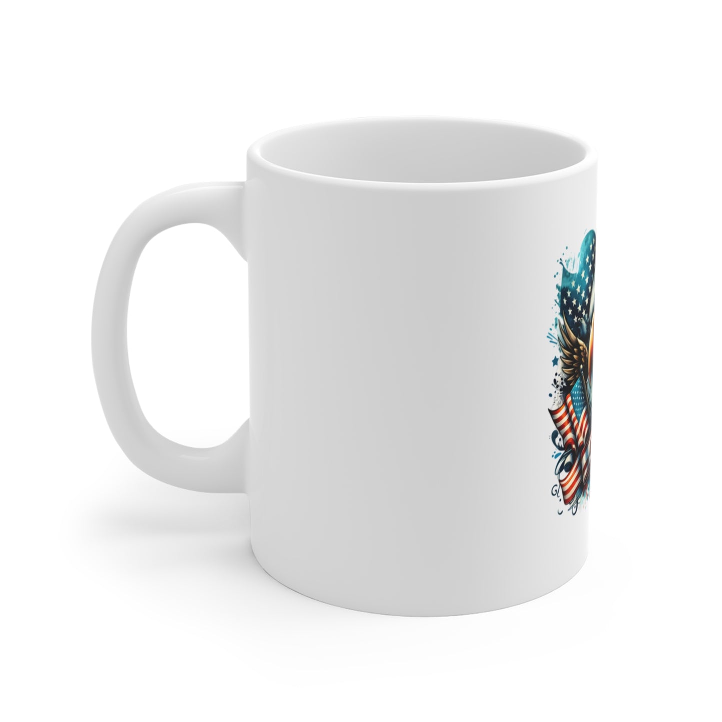 4th of July Eagle Coffee Mug – Patriotic American Flag 11oz