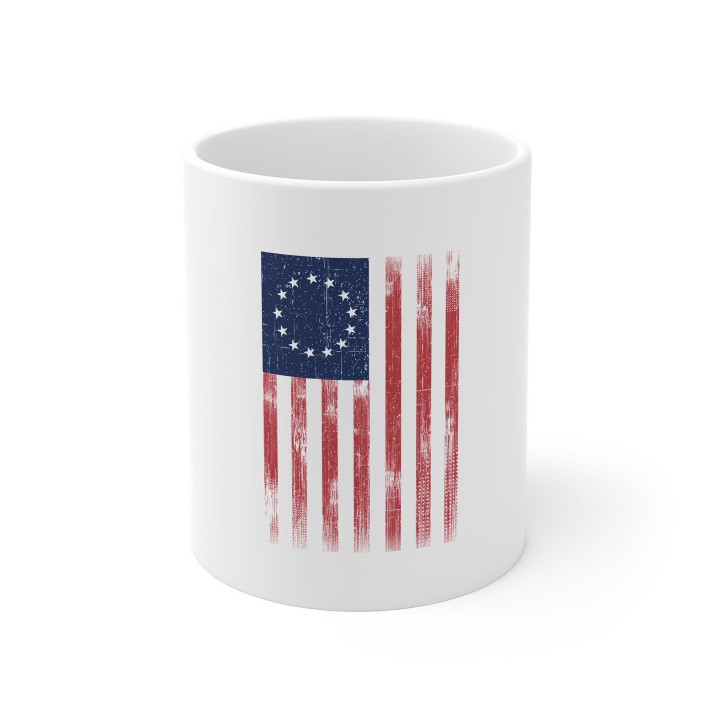 Betsy Ross Flag Coffee Mug - Distressed Americana 11oz