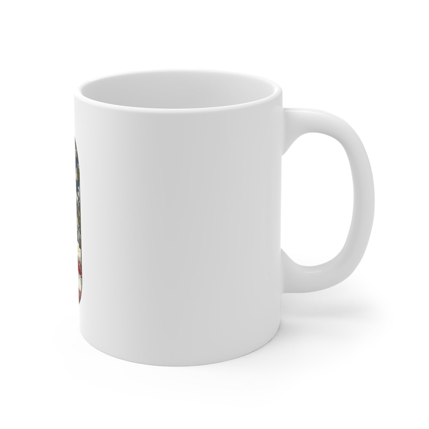 Patriotic Letter D Coffee Mug – American Flag Initial Mug – Vintage USA Monogram Mug – Distressed Americana Alphabet Gift Mug 11oz