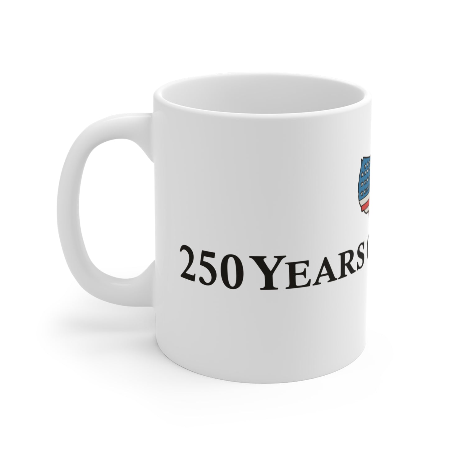 250 Years of Freedom Mug — American Flag USA Map 11oz