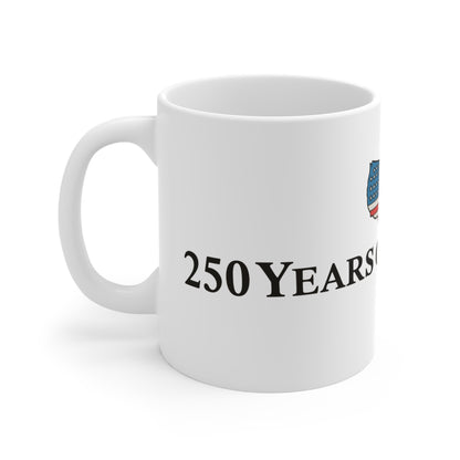 250 Years of Freedom Mug — American Flag USA Map 11oz