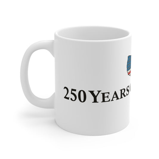 250 Years of Freedom Mug — American Flag USA Map 11oz
