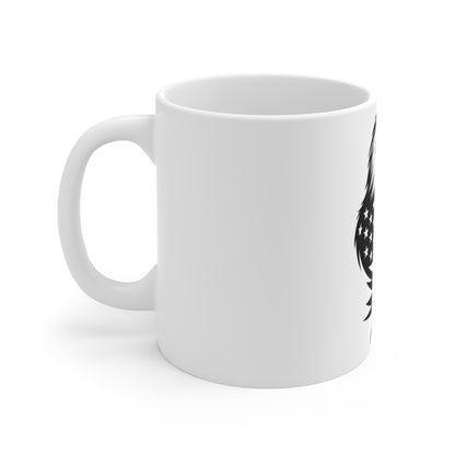 Black Eagle Flag Coffee Mug – Minimalist American Eagle Mug – Stealth USA Flag Eagle Cup – Patriotic Tactical Mug Mug 11oz