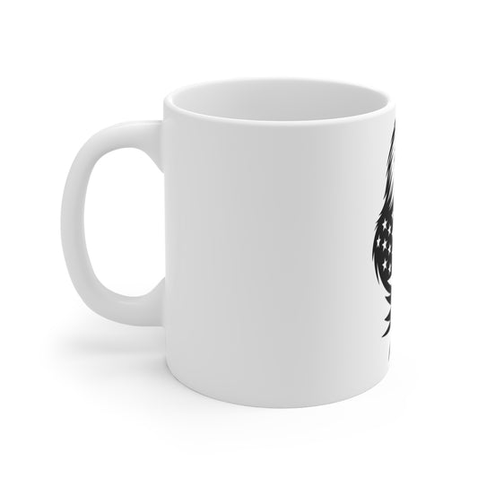 Black Eagle Flag Coffee Mug – Minimalist American Eagle Mug – Stealth USA Flag Eagle Cup – Patriotic Tactical Mug Mug 11oz