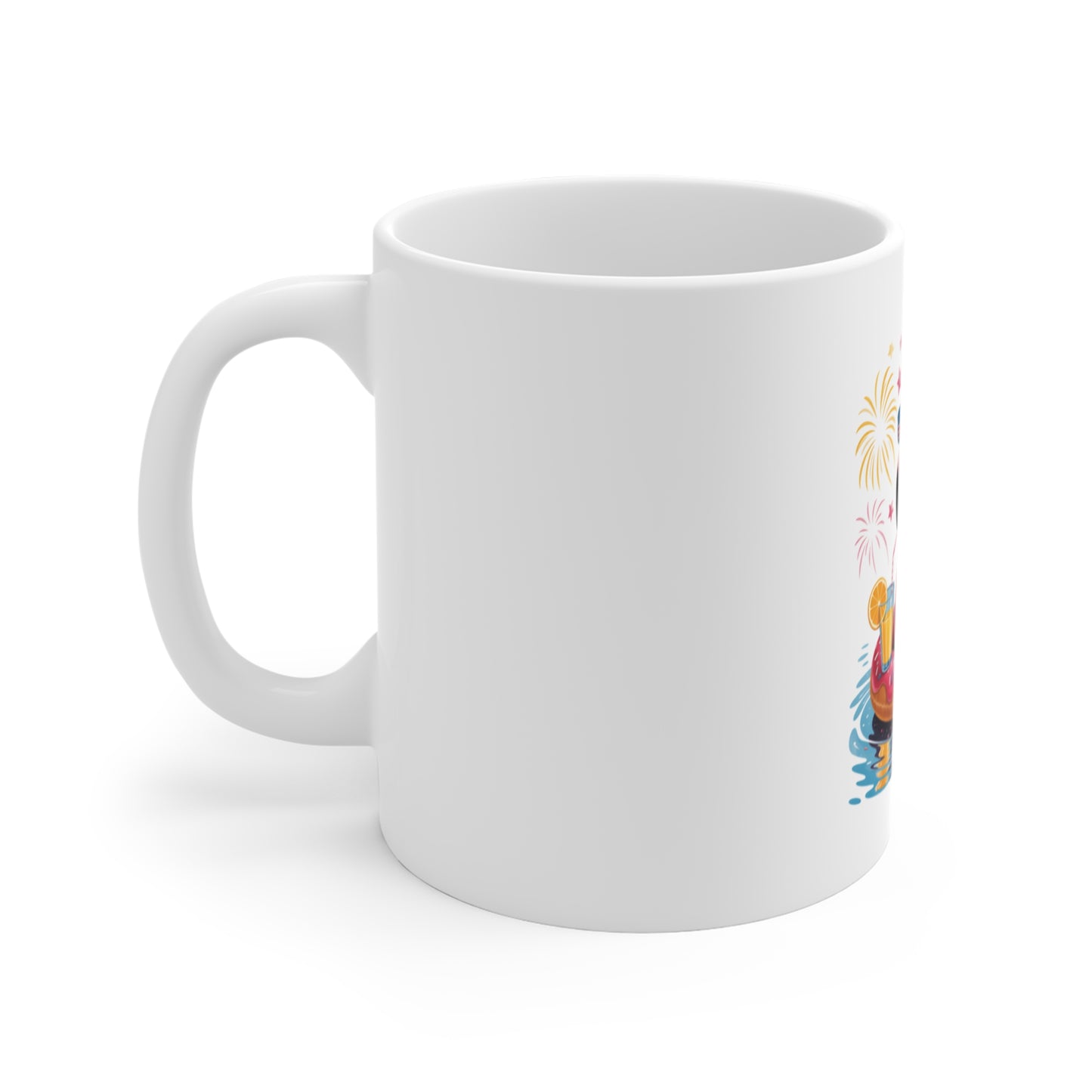 Patriotic Flamingo 11oz Mug — Fourth of July Pool Party Coffee Cup