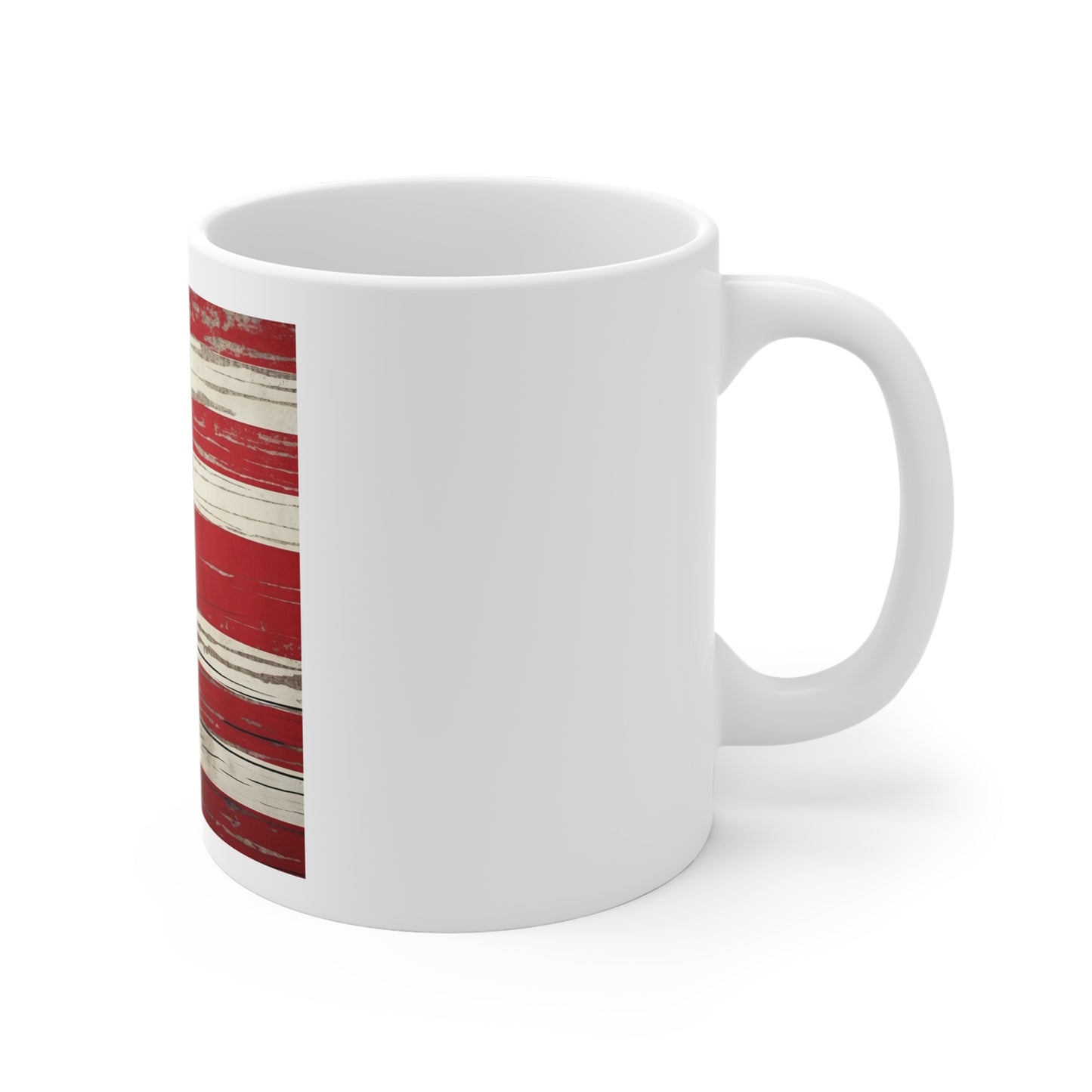 Scraped Barnwood American Flag Coffee Mug – Weathered USA Flag Mug – Rustic Distressed Wood Grain Patriotic Cup – Vintage Americana Mug Rustic American Flag Mug — Vintage USA 11oz Coffee Cup