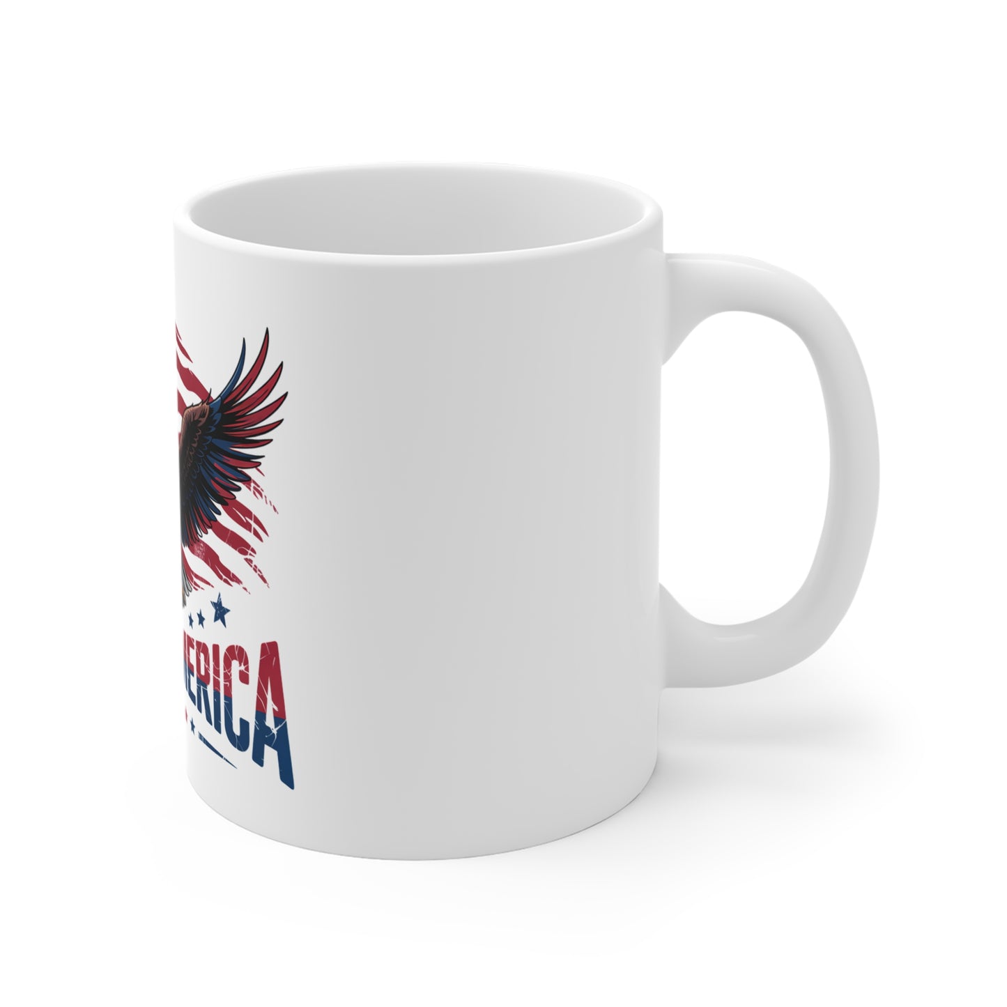 Made in America 1776 Eagle Coffee Mug — Patriotic USA Flag 11oz