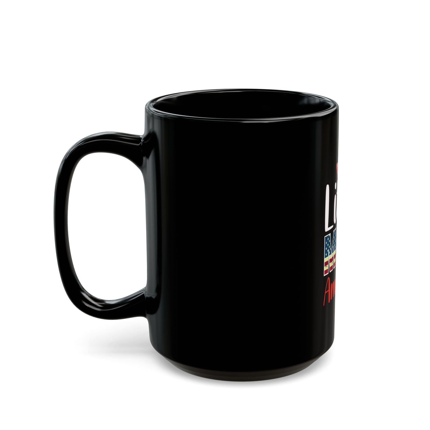Little Miss America Coffee Mug – Patriotic Girl USA Mug – Red White Blue Cute Americana Cup – 4th of July Gift Black Mug (11oz, 15oz)