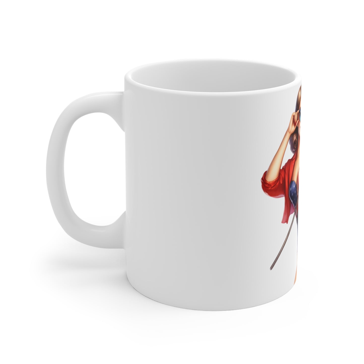 Patriotic Retro Pin Up Mug – American Flag Sunglasses Woman Coffee Mug – Vintage USA Glam Cup – 4th of July Gift – Americana Style Mug Patriotic Pin-Up Girl Coffee Mug — Vintage 4th of July American...