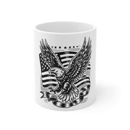 Classic American Flag Mug – Traditional USA Flag Coffee Mug – Clean Patriotic Cup – Timeless Americana Mug Mug 11oz