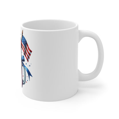 Patriotic Berry Sundae Coffee Mug – 4th of July Mason Jar Milkshake Mug – Red White Blue Ice Cream Cup with American Flag – Americana Dessert Mug Patriotic Berry Milkshake Mug - 11oz Fourth of July...