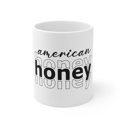 American Honey Coffee Mug – 11oz Retro Script Design