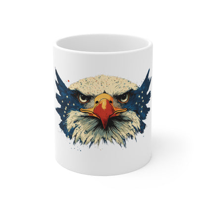 Eagle Head 11oz Ceramic Mug — Patriotic Bald Eagle Coffee Cup