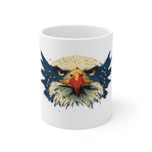 Eagle Head 11oz Ceramic Mug — Patriotic Bald Eagle Coffee Cup