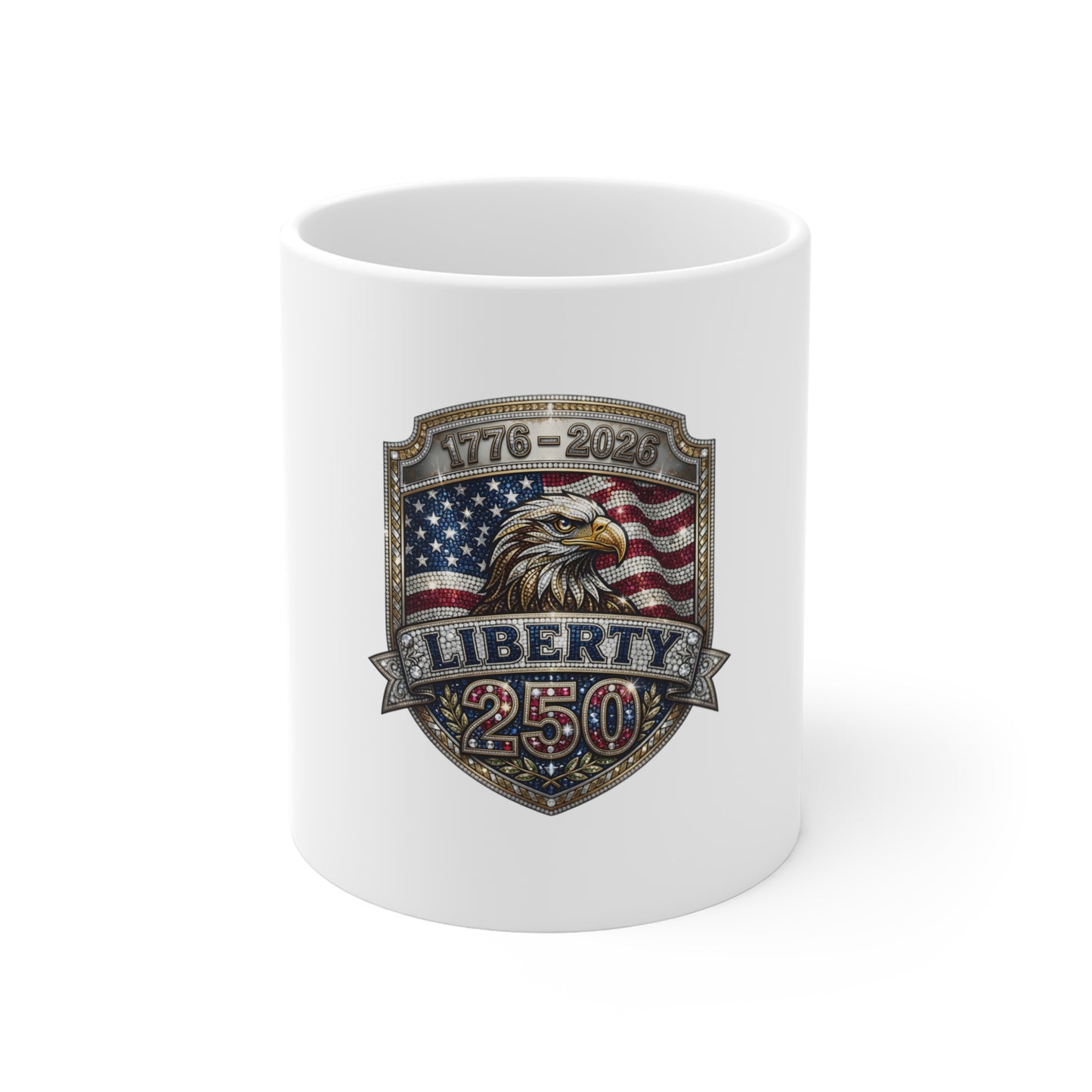Liberty 250 Eagle Mug — Patriotic American Flag Coffee Cup (1776–2026)