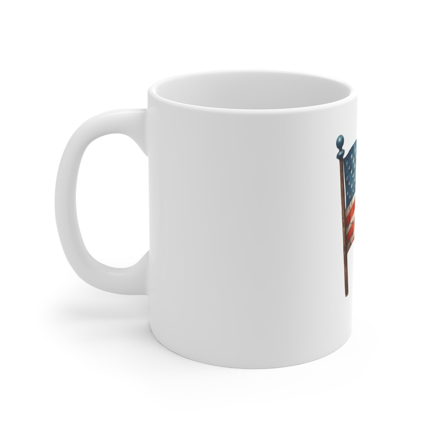 American Flag Mug - Vintage USA Patriotic 11oz Coffee Cup