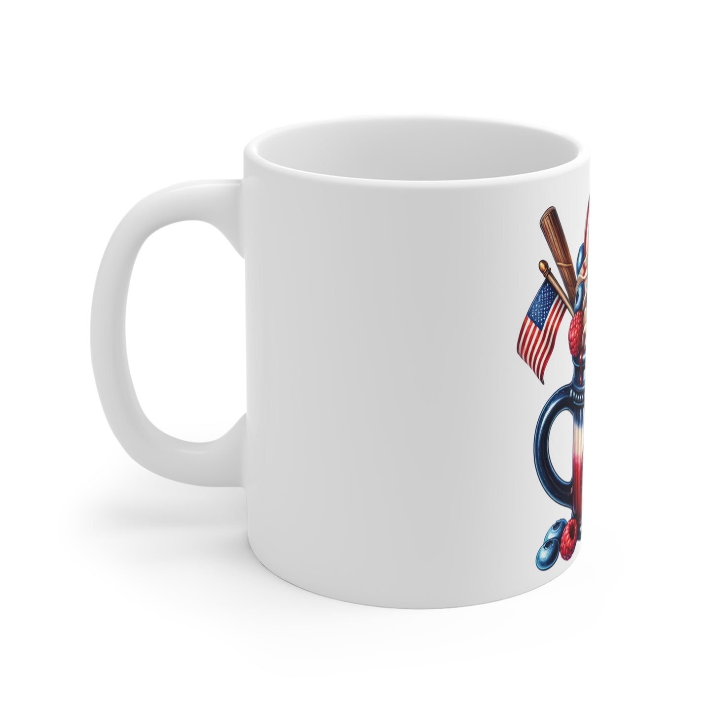 Patriotic Sparkler Milkshake Coffee Mug – 4th of July Star Mug – Red White Blue Dessert Cup – Americana Berry Treat Mug – Festive Gift Mug Patriotic Ice Cream Mug – 4th of July Flag & Firework 11oz...