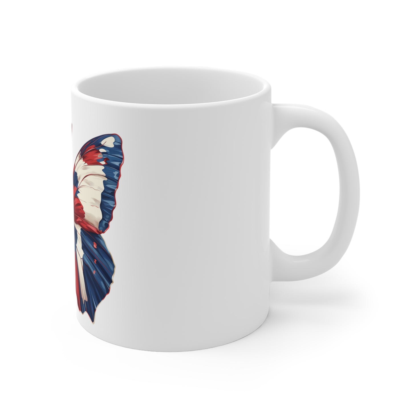 Patriotic Butterfly Coffee Mug – Red White Blue Butterfly Mug – Americana Wings Art Cup – Bold USA Nature Mug – Unique Gift Mug Mug 11oz