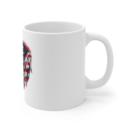Patriotic Bald Eagle Coffee Mug – American Flag Eagle Mug – Freedom Eagle USA Pride Mug 11oz