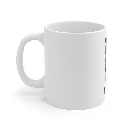 Patriotic Letter E Coffee Mug – American Flag Initial Mug – Rustic USA Monogram Mug – Vintage Americana Alphabet Gift Mug 11oz
