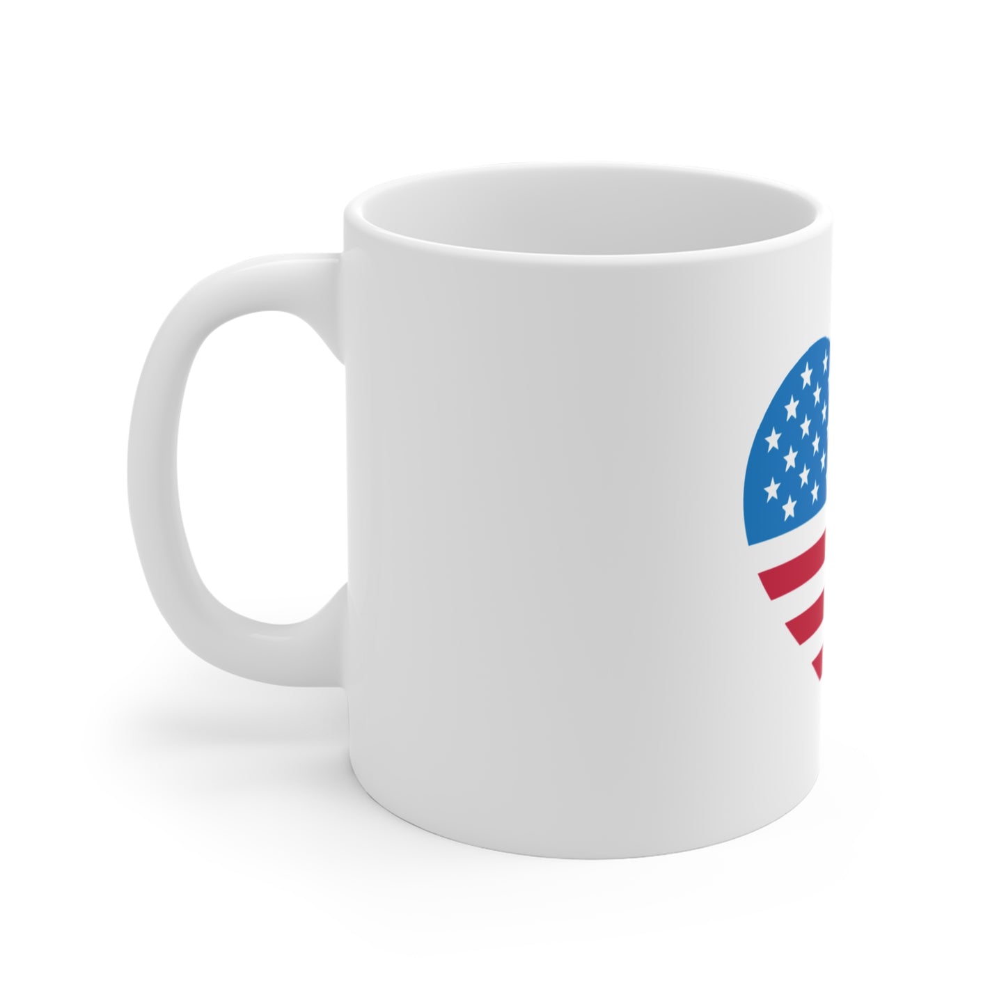 Patriotic Butterfly Heart Coffee Mug – American Flag Heart Mug – USA Love Butterfly Cup – Red White Blue Gift Mug Mug 11oz