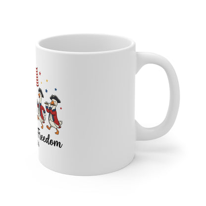 250 Years of Freedom 1776–2026 Patriotic Penguin Mug