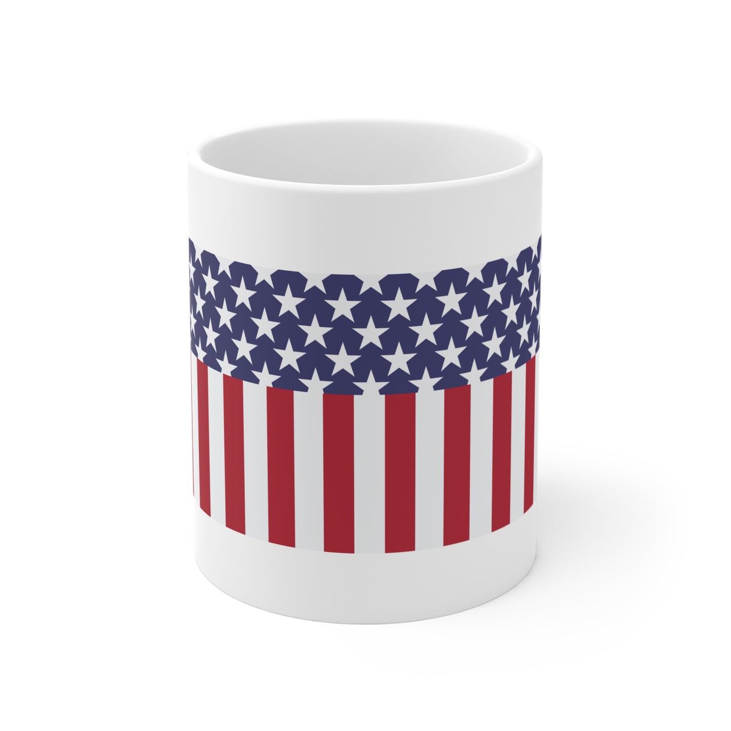 Full American Flag Coffee Mug – Bold USA Stars & Stripes Mug – Classic High-Impact Patriotic Design – Independence Day Gift Cup Mug 11oz