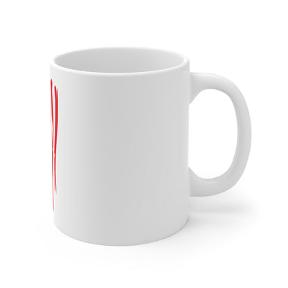 Dripping American Flag Coffee Mug – Distressed Vertical USA Flag Mug – Bold Patriotic Cup – Red White Blue Gift Mug 11oz