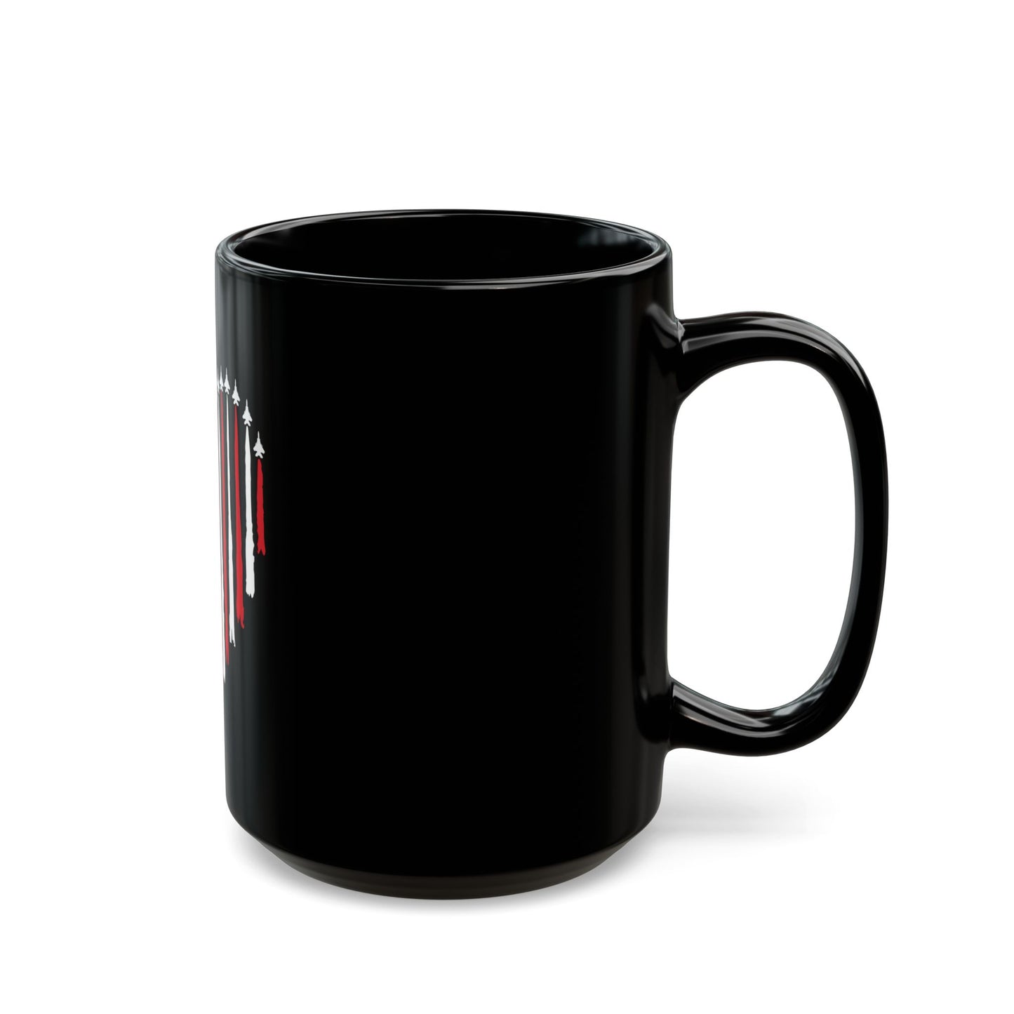 Patriotic Jet Heart Mug – American Flag Heart with Fighter Jets – USA Air Force Inspired Coffee Mug – Red White Blue Military Love Cup  Mug (11oz, 15oz)