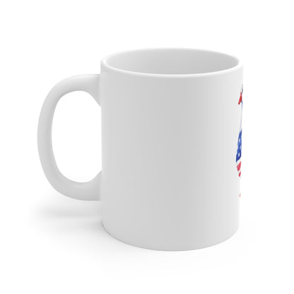 Patriotic Goose Mug – American Flag Watercolor 11oz Coffee Cup
