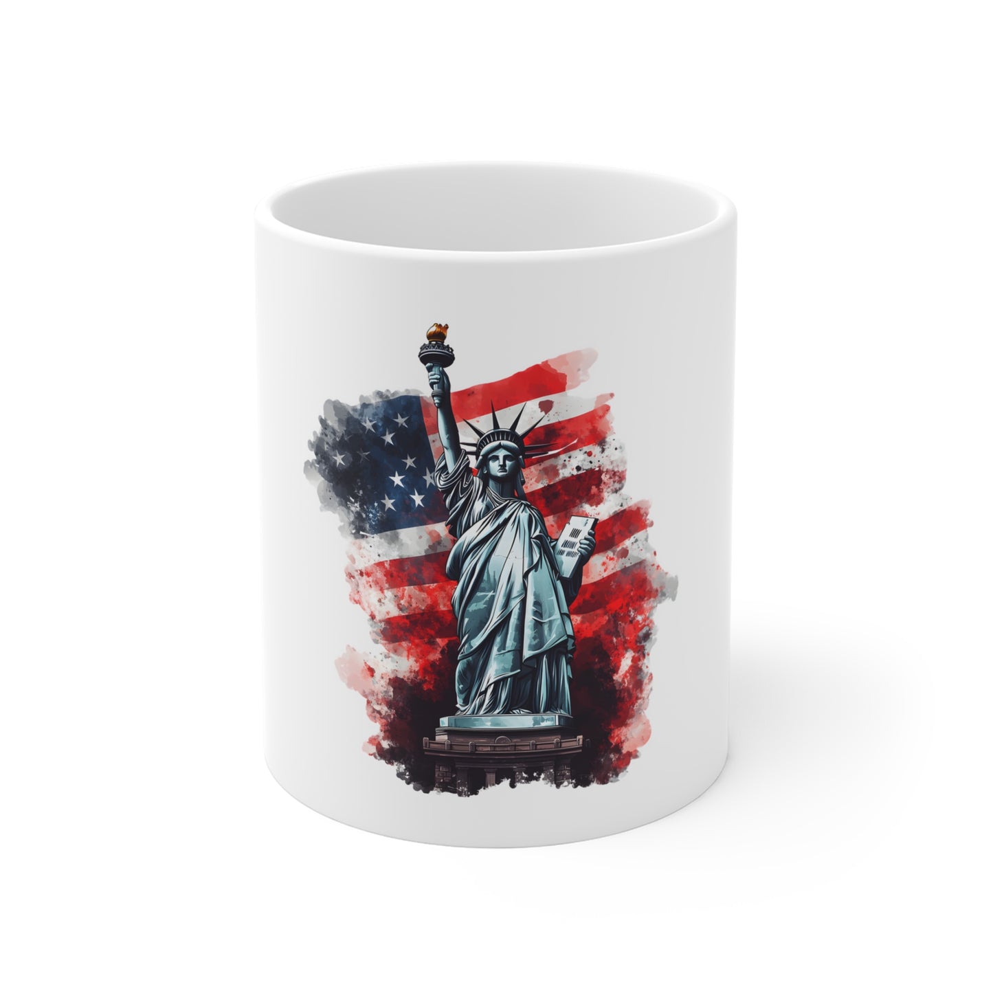Statue of Liberty Mug – American Flag Patriotic 11oz Coffee Cup