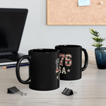1776 USA Flag Coffee Mug — Patriotic Independence Day Ceramic Mug