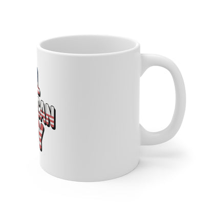 All American Boy Mug – 11oz Patriotic Coffee Cup (USA Flag Design)