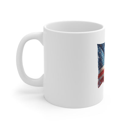 American Flag 11oz Coffee Mug - Vintage USA Patriotic Drinkware