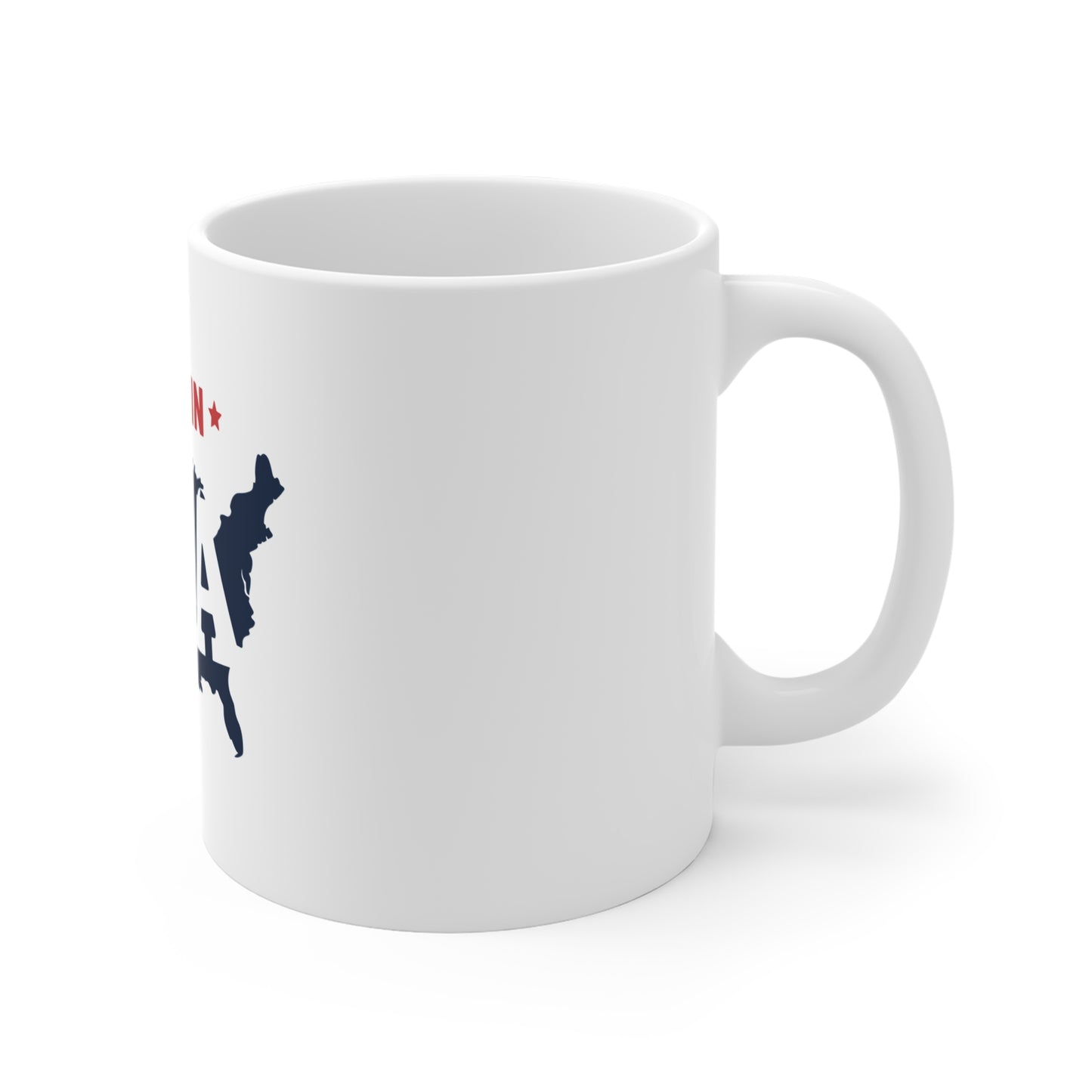 Made in USA Map Coffee Mug – Patriotic United States Mug – Bold America Outline Typography Cup – USA Pride Gift Mug Made in USA Coffee Mug — Patriotic 11oz Ceramic
