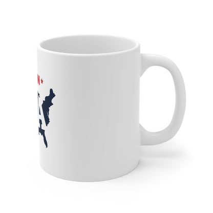 Made in USA Map Coffee Mug – Patriotic United States Mug – Bold America Outline Typography Cup – USA Pride Gift Mug Made in USA Coffee Mug — Patriotic 11oz Ceramic
