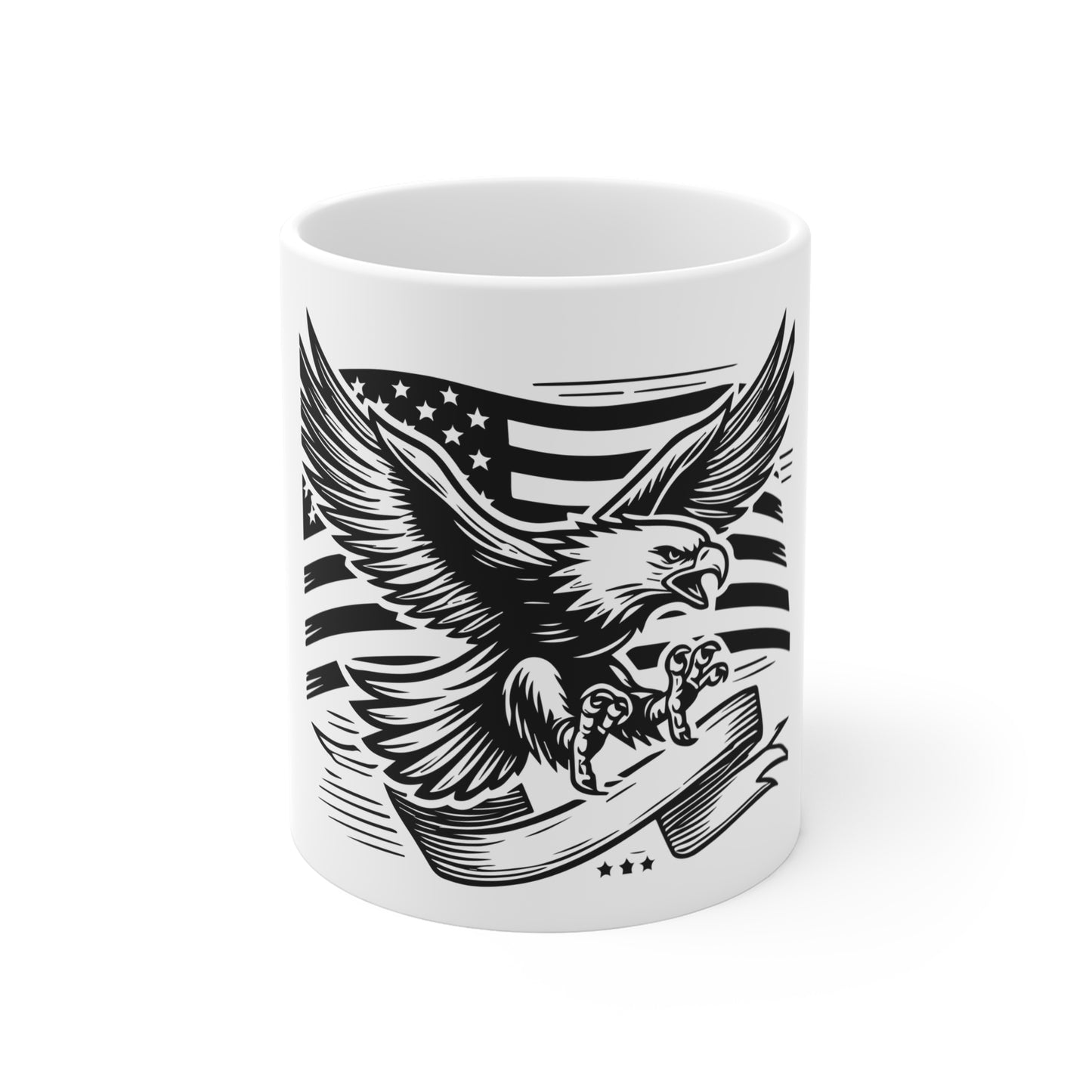 Rustic Vertical American Flag Mug – Distressed USA Flag Coffee Mug – Vintage Patriotic Cup – Americana Gift Mug Mug 11oz