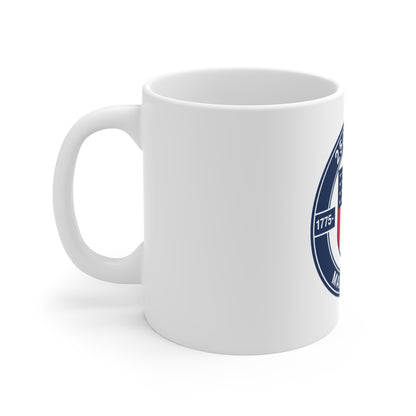 USA 250 Years Made in USA Coffee Mug – 1775–2026 Patriotic Badge Mug – American Shield Vintage Style Cup – Semiquincentennial Gift Mug 11oz