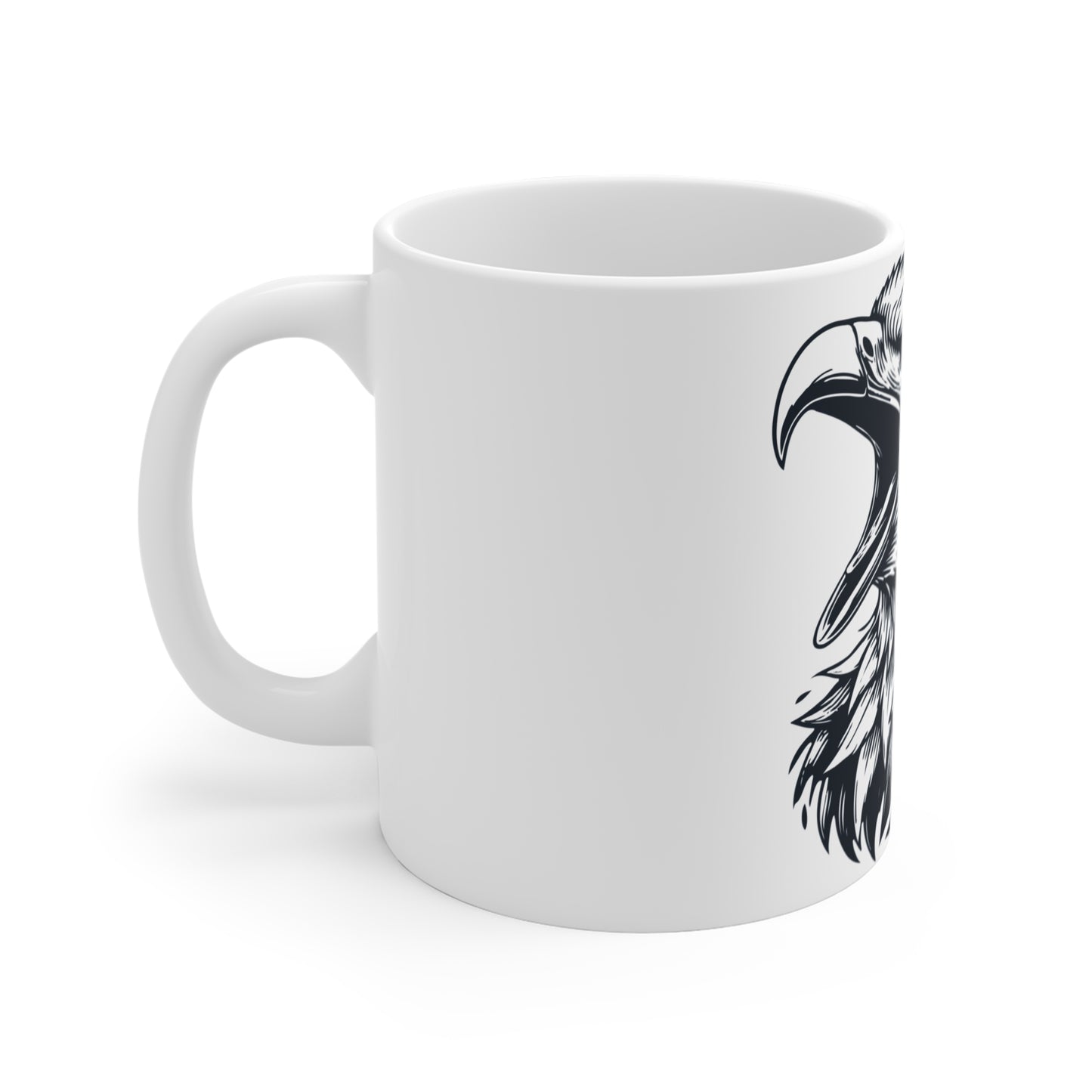 Bald Eagle Roar Coffee Mug – Fierce Eagle Head Mug – Bold American Pride Cup – Tactical Eagle Graphic Mug 11oz