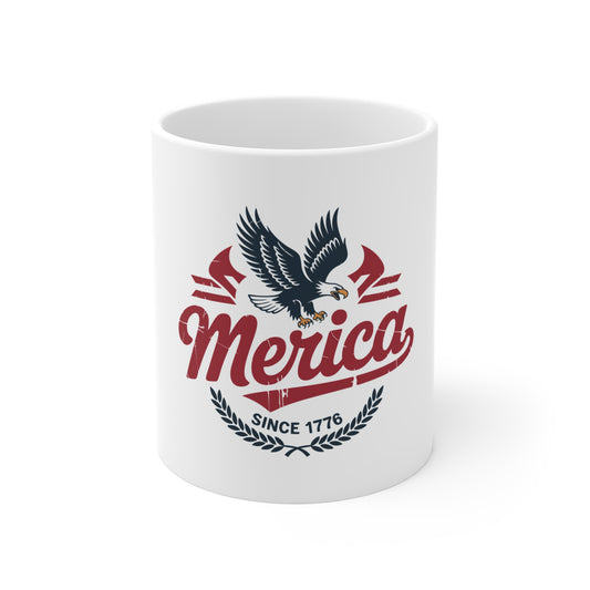 Patriotic 'Merica' Eagle Coffee Mug – Since 1776 11oz