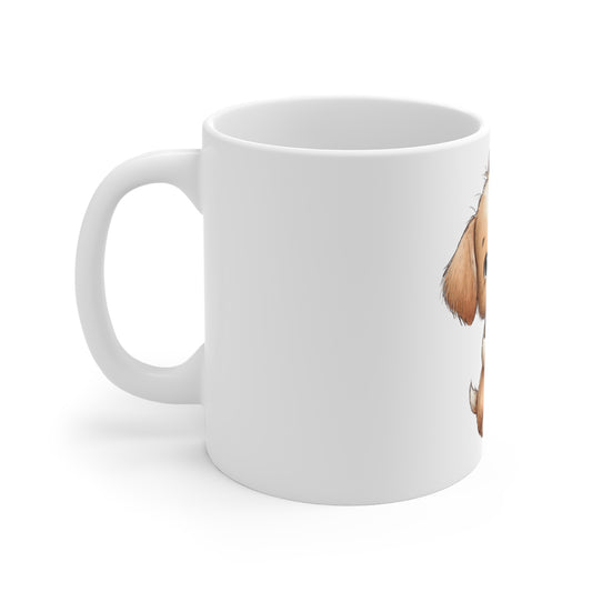 Cute Patriotic Puppy Heart Coffee Mug – 4th of July Dog Mug – Americana Puppy Holding Flag Heart – Red White Blue Pet Lover Gift Cute Puppy Holding American Flag Heart Mug — 11oz Cute Dog Coffee Cup...