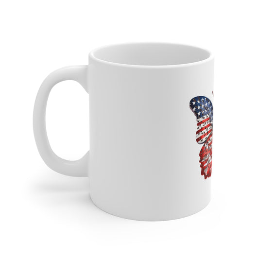 Patriotic Butterfly Coffee Mug – American Flag Butterfly Mug – Red White Blue Nature Art Cup – Unique Americana Gift Mug Patriotic American Flag Butterfly Mug — 11oz USA Stars & Stripes Coffee Cup...