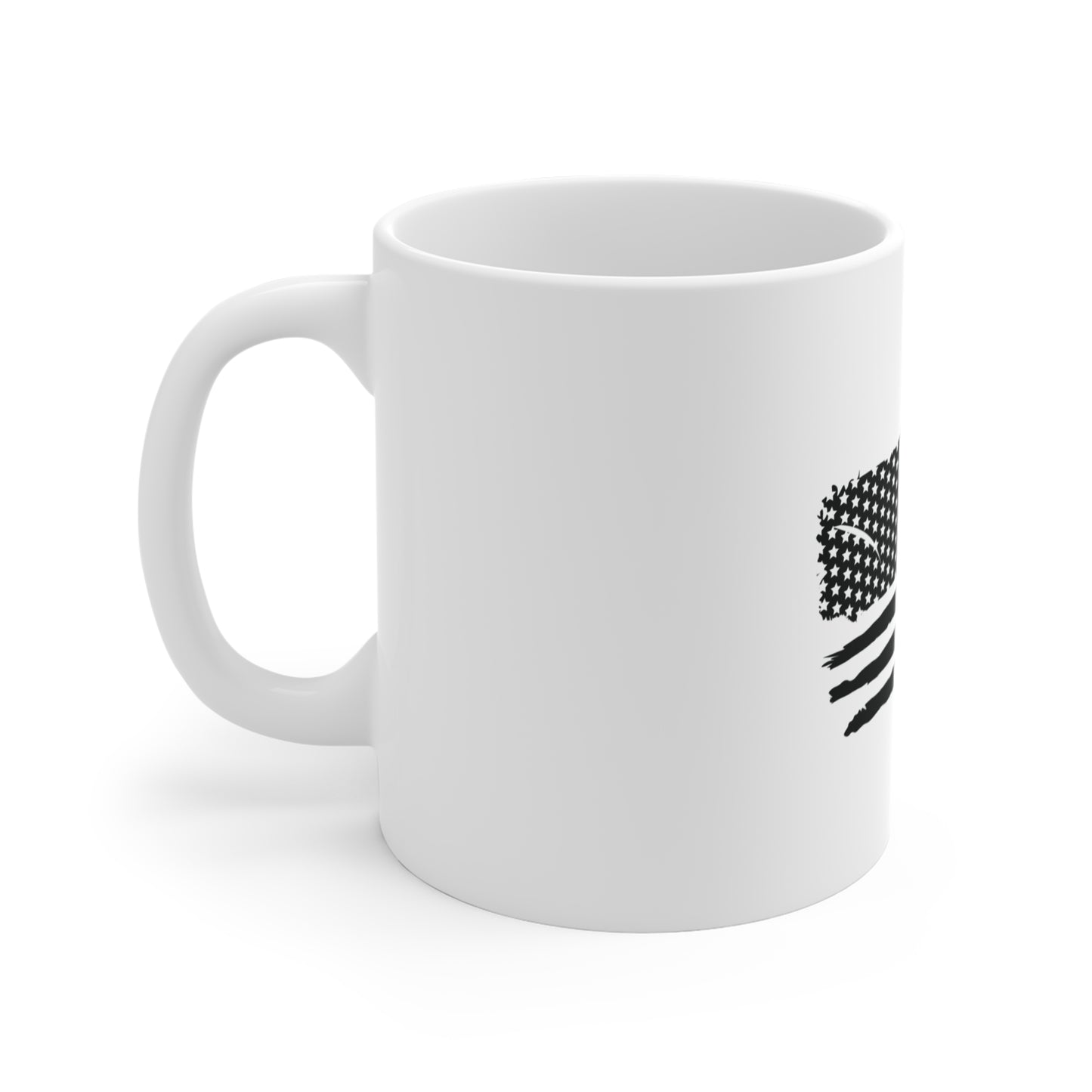 Black Torn American Flag Coffee Mug – Distressed USA Flag Mug – Rugged Stealth Patriotic Cup – Grunge Americana Gift Mug 11oz