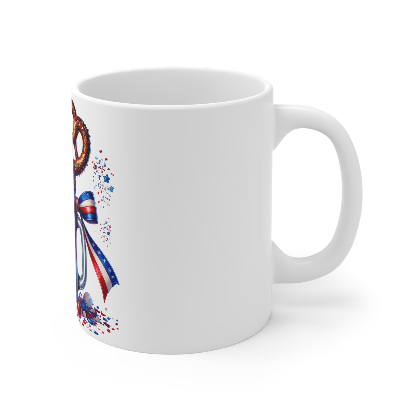Patriotic Mason Jar Milkshake Coffee Mug – 4th of July Dessert Mug – Red White Blue Ribbon Cup – Americana Sweet Treat Mug – Festive Gift Mug Patriotic Red White & Blue Milkshake Mug – 11oz Fourth of...