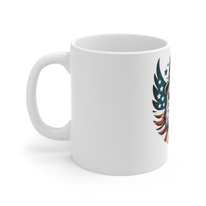 Patriotic Eagle Coffee Mug – Uncle Sam Eagle Mug – American Flag Bald Eagle with Hat Cup – USA Freedom Eagle Gift Mug – Bold Americana Eagle Mug Mug 11oz